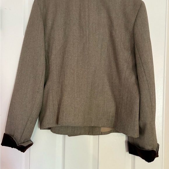 Vintage Christian Dior Double Breasted Brown Blazer Velvet Collar/Cuffs Sz 14 - Picture 4 of 9